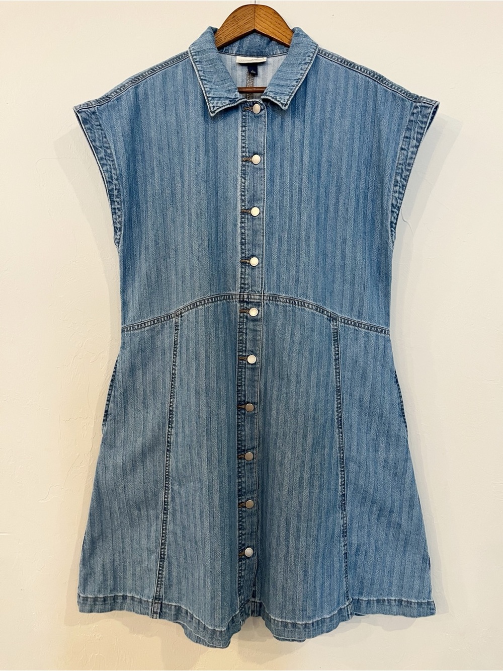 Universal Thread Denim Shirt Dress with Button Front Size L